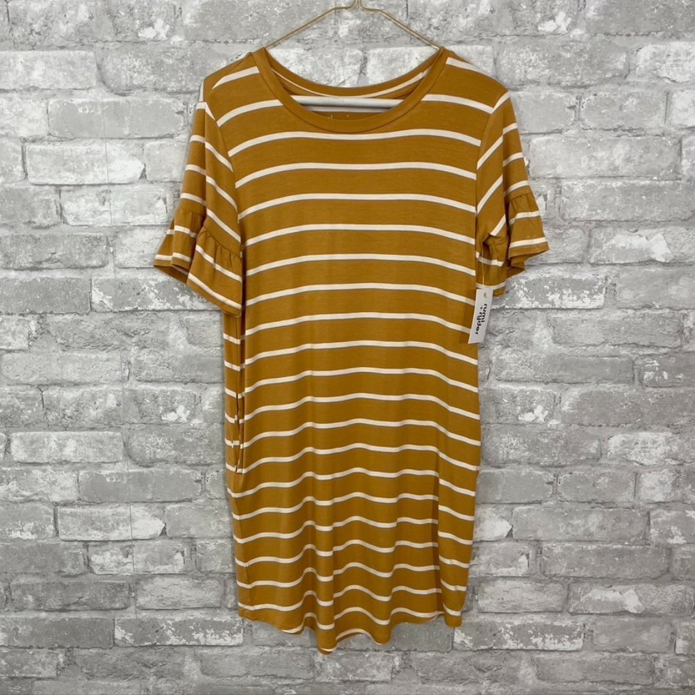 RUMI+RYDER SARAHBELLE RUFFLE SLEEVE SHIFT  DRESS